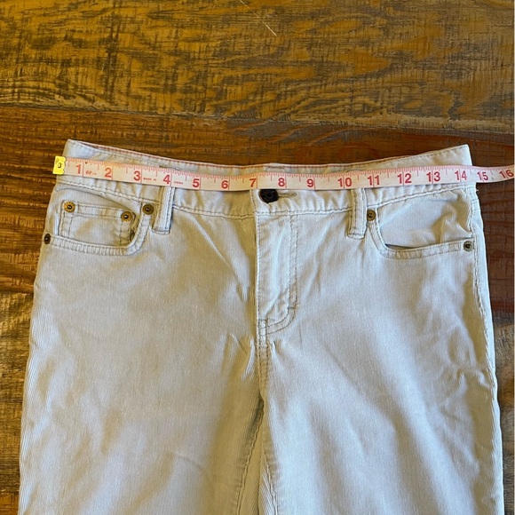 J. Crew 0 short Y2K low rise stretch bootcut corduroy pants cream white winter - Picture 7 of 9